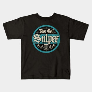 Vintage Blue Disc Golf Sniper Kids T-Shirt